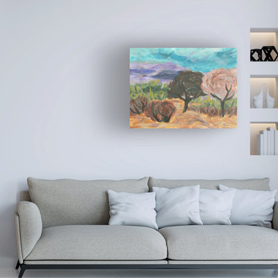 Art mural sur toile tendue - Melissa Wang «Dancing Shadows and Golden Fields I», art mural pour salon, chambre à coucher ou bureau - 35 x 47