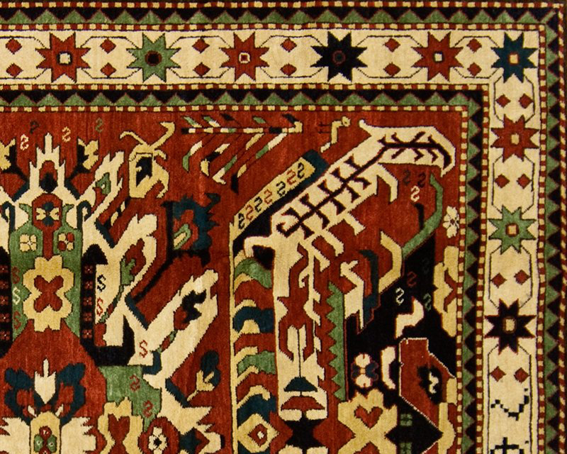 Chelaberd Wool Southwestern Area Rug in Beige/Red