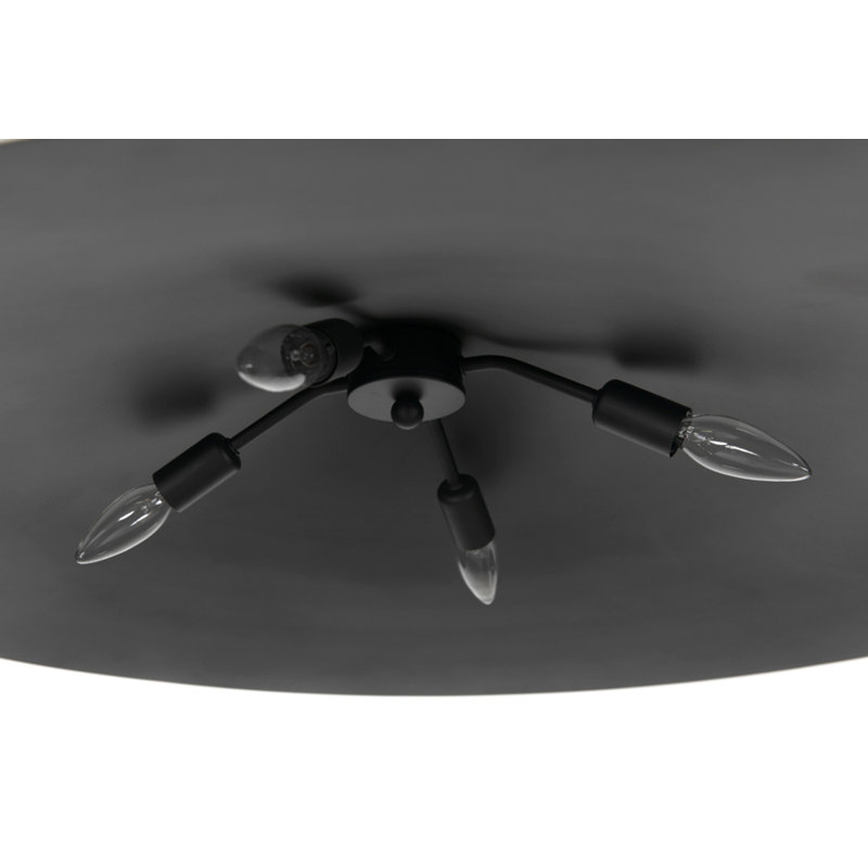 Luminaire suspendu simple noir mat à 4 lumières Lark