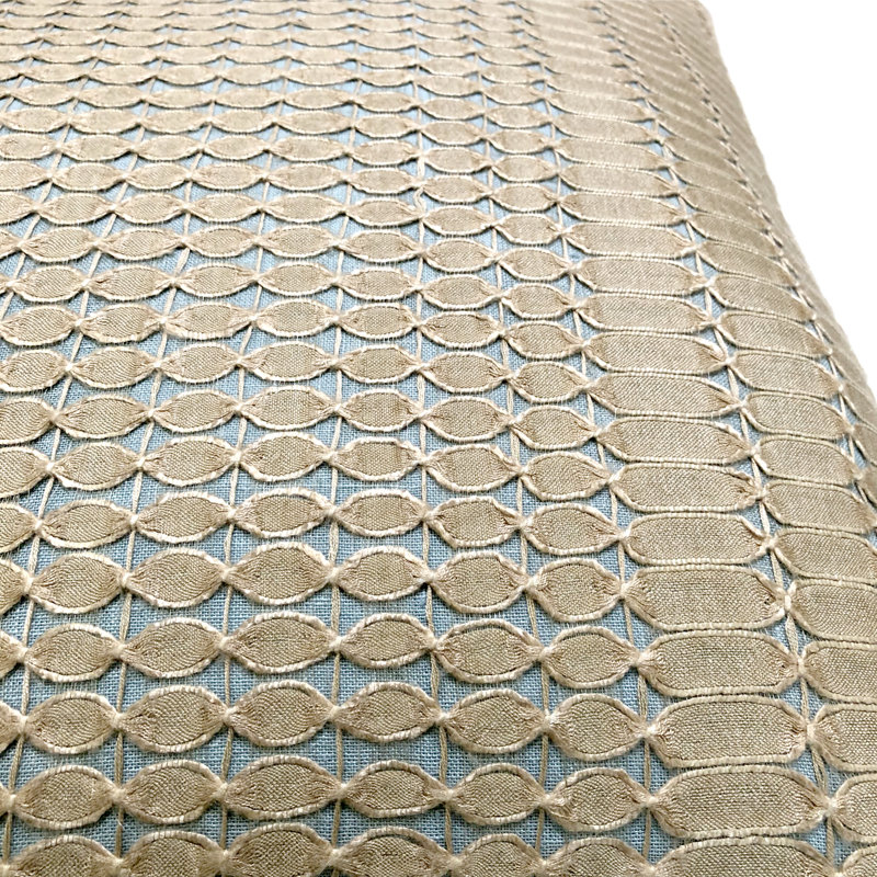  Open Weave Throw Pillow, Wheat/Seafoam