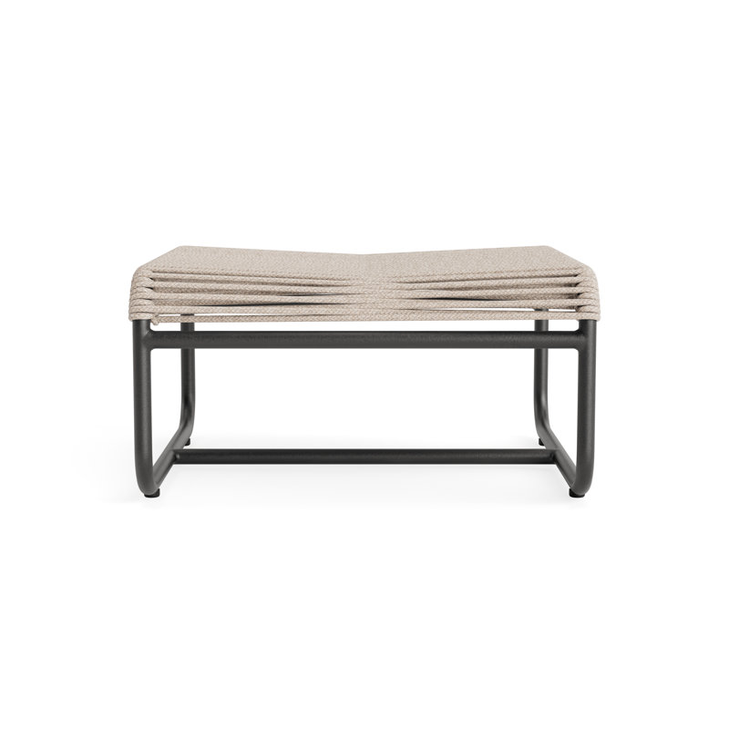 Walter Lamb Outdoor Ottoman, Pebble/Textured Pewter