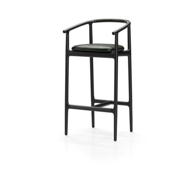 Charlie Upholstered Stool with Solid Wood Frame