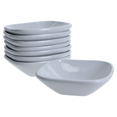 8-Piece, Impulse Square Cereal Bowls Set, 6.29", White