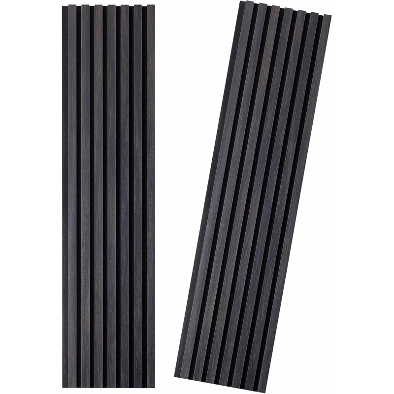 Panneaux muraux 3D en bois cannelé L 94,5 po x l 11,5 po pour un décor élégant et une réduction du bruit - gris anthracite