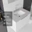 Meuble-lavabo flottant élégant avec portes à fermeture douce et comptoir en marbre de culture-133668246