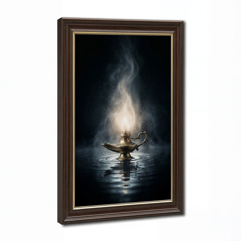 Art mural sur toile en laiton brillant avec fumée et étincelles, H 24 po x l 16 po