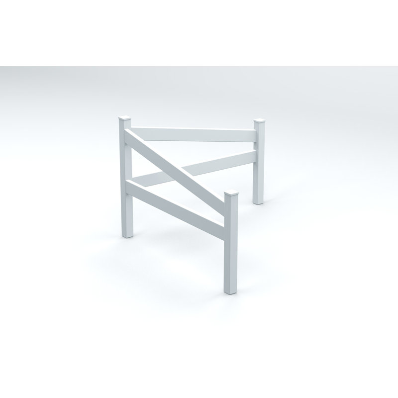 Vita 3 ft x 5 ft White Vinyl Split Rail Corner Fence