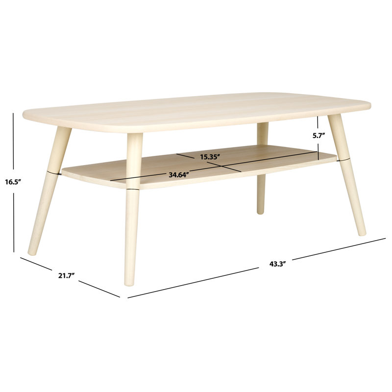 Cabel Coffee Table, Bleached White