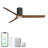 Delta 52in 3-Blade Smart Flush Mount Ceiling Fan 2700K-6000K CCT Tunable Range LED Light Kit with Black Hardware in Walnut Blades Works With iOS or Android App-126659227