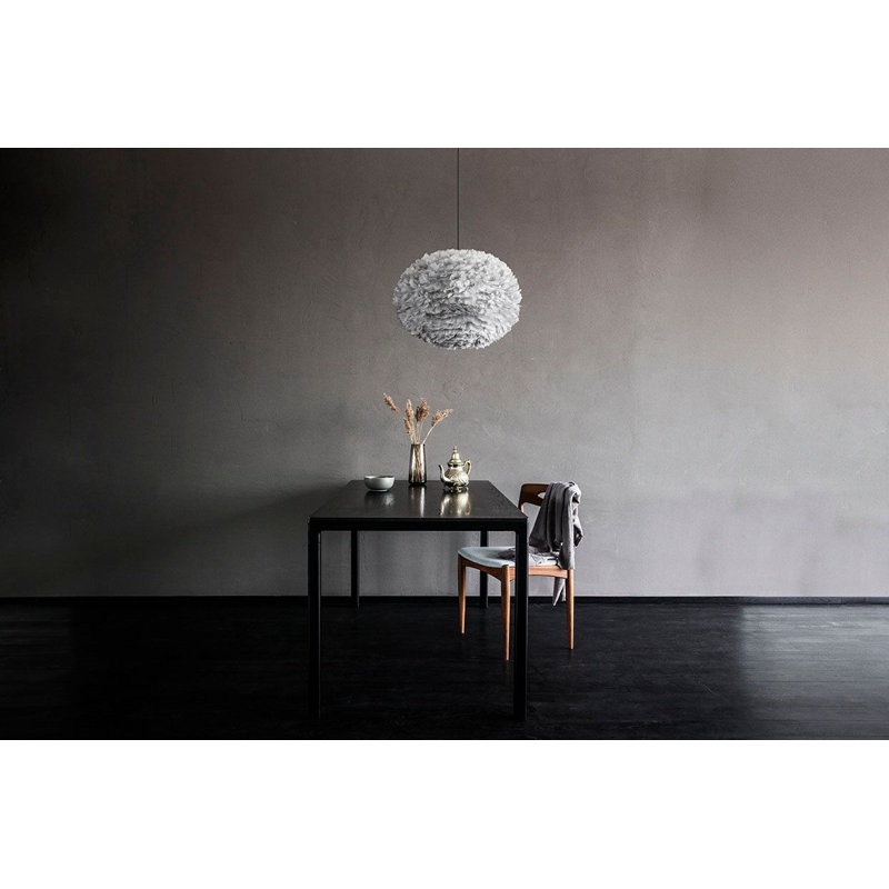 Rory 1 - Light Single Pendant, 7.9" H x 13.8" W x 13.8" D, Gray, Black