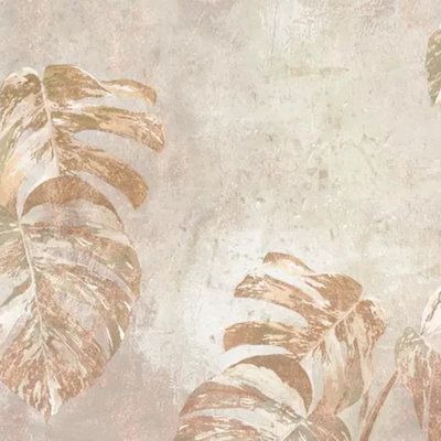 Neutral Monstera Leaf Wall Mural, Beige Botanical Tropical Wallpaper, Modern Nature Statement Wall Decor For Living Room Bedroom Bathroom