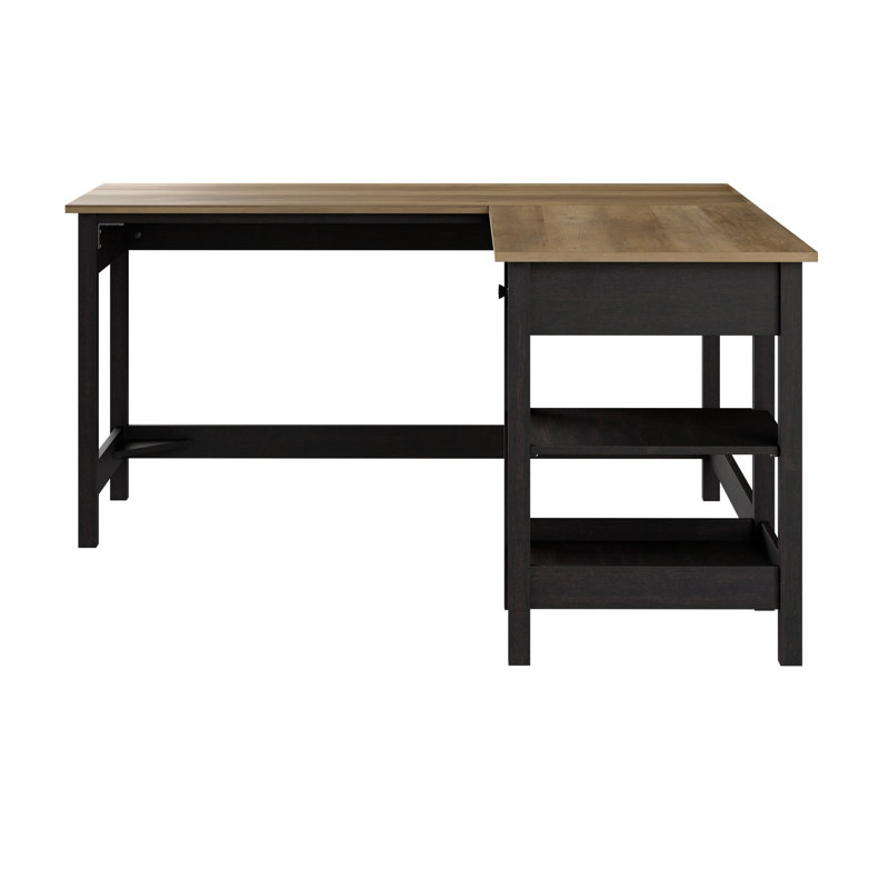 Bureau en L Ozro, Brun / noir