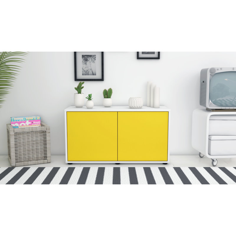 Tylor 92cm W Chest of Drawers, White/Yellow