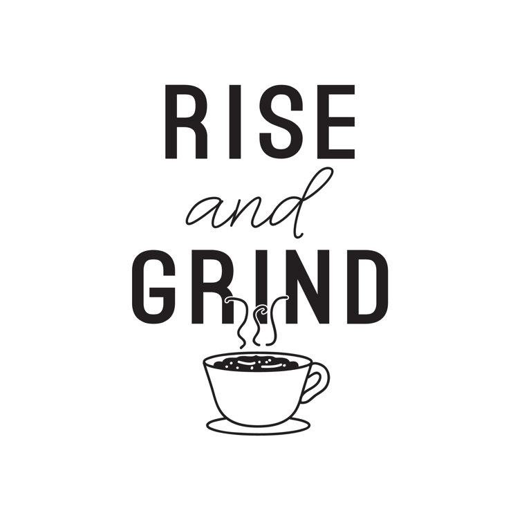 Riand Grind Coffee Cup - Wrapped Canvas Textual Art Print