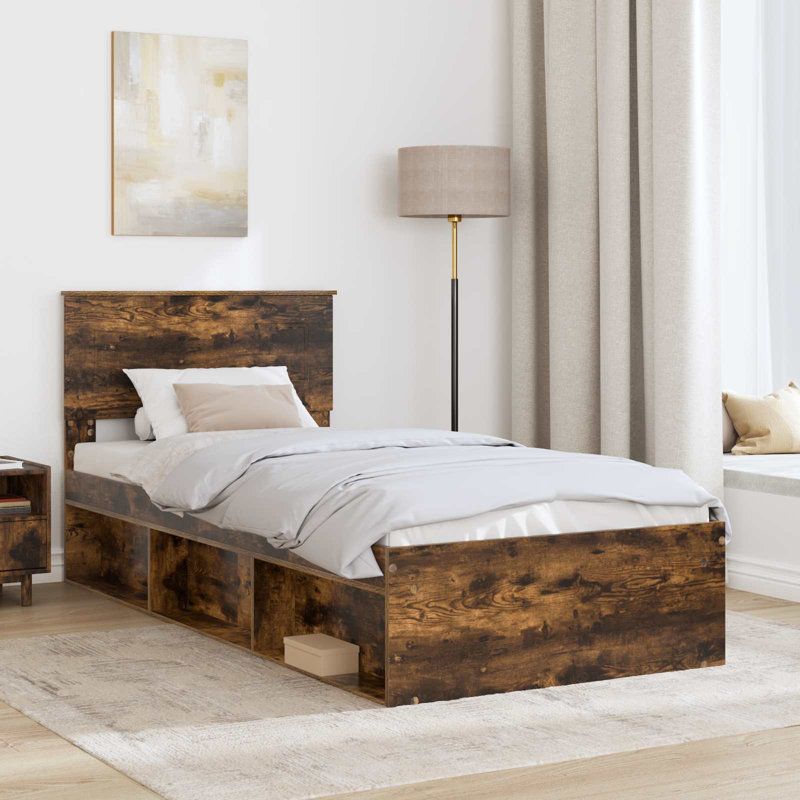 Bed, Smoked Oak, European Single (90 x 200 cm)