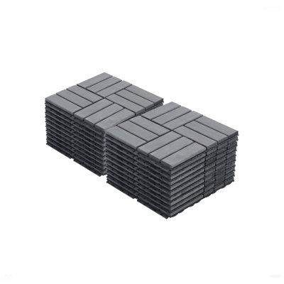 20 carreaux de terrasse imbriqués à carreaux, plancher de bois franc d'acacia gris clair carré de 12 po x 12 po pour patio, banc, bord de piscine, ...