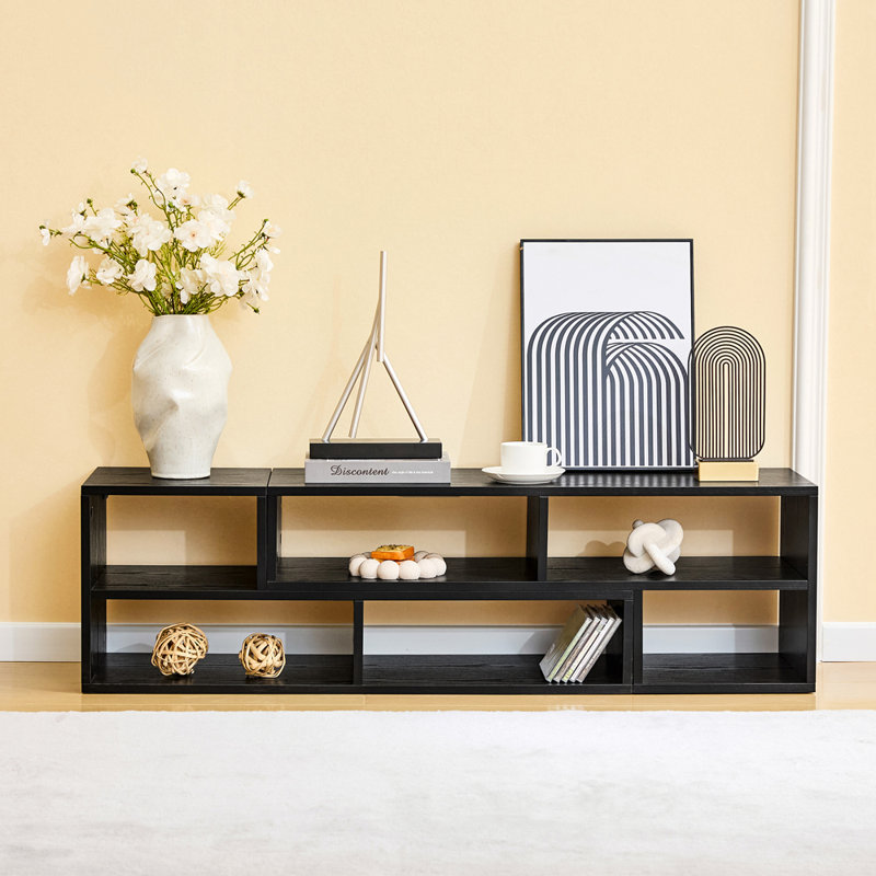 Meuble télé modulaire avec rangement ouvert, Black