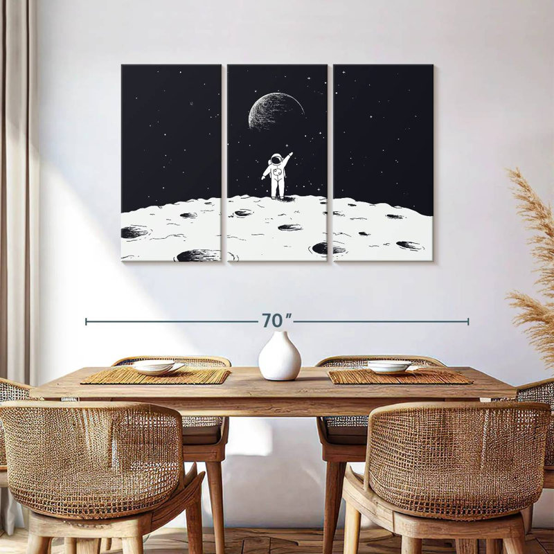 Oberle astronaute sur la lune, H 24 po x l 38 po