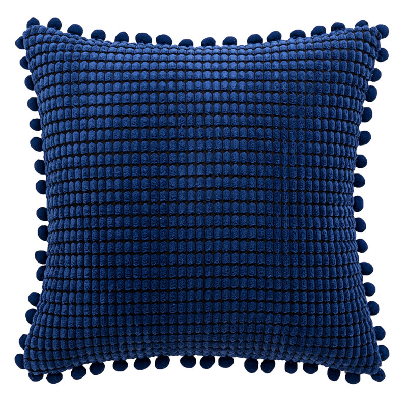 Coussin décoratif, Bleu marine, 18 po x 18 po, Polyester/ Bourre en polyester