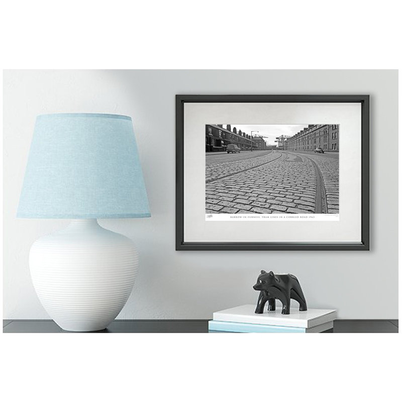 Barrow-in-Furness, Tram Lines In A Cobbled Road 1963 by Francis Frith - Single Picture Frame Print, 45cm H x 60cm W x 2.3cm D