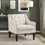 Chaise d'appoint en beige: contreplaqué, siège en mousse haute, dossier avec housse de coussin à fermeture à glissière, pieds bruns-48890130