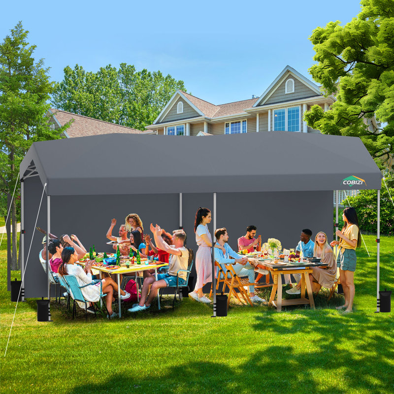 Pavillon escamotable 10 x 20 avec verrou central 1 bouton COBIZI, Gris