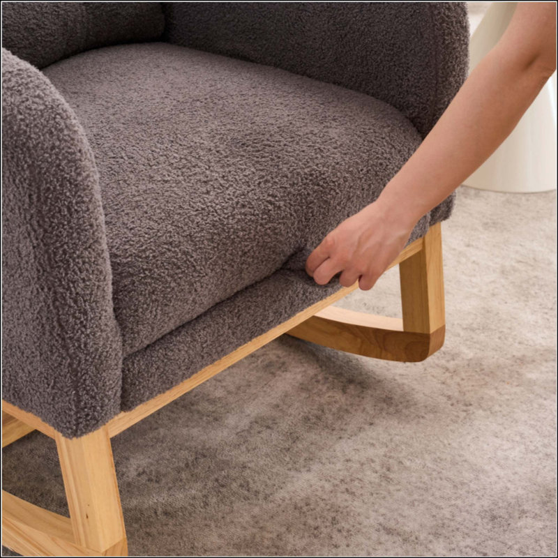 Chaise berçante d'appoint avec repose-pieds, Gris foncé