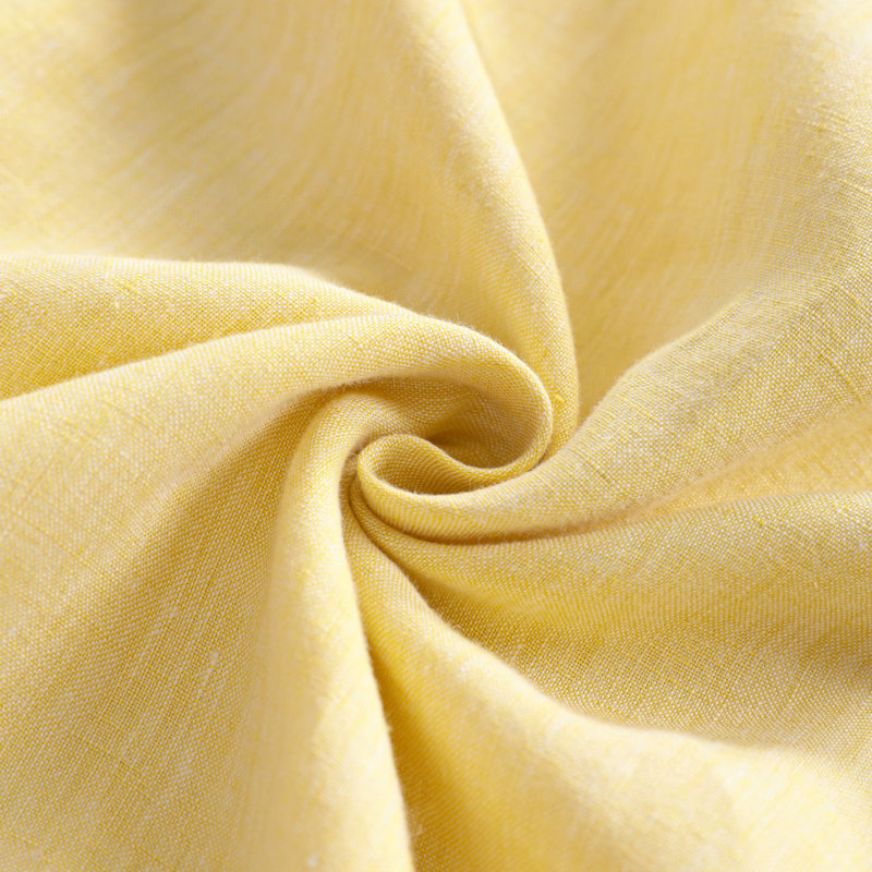 NTBAY Pillowcases 2-Pack 100% Linen  Wrinkle Fade Stain Resistant Envelope Closure 20x26 Inches, Queen Pillowcases, Yellow