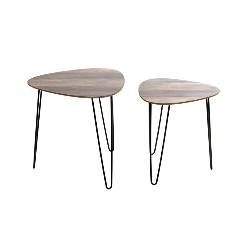 Hueramo 2 Piece Side Table Set, Oak