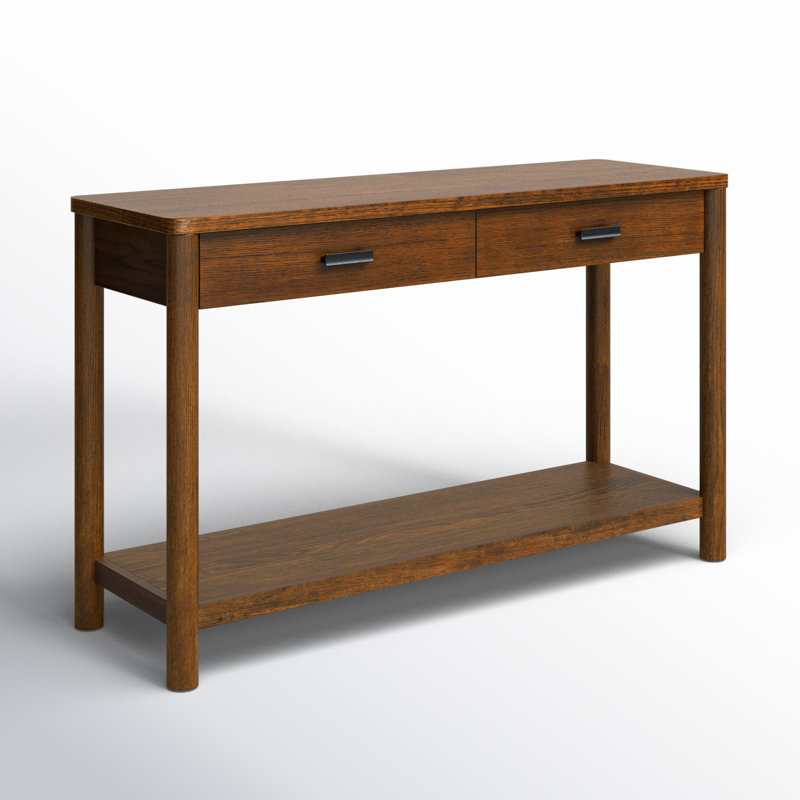 Jaylessa Wood 2 Drawer Console Table, Medium Oak