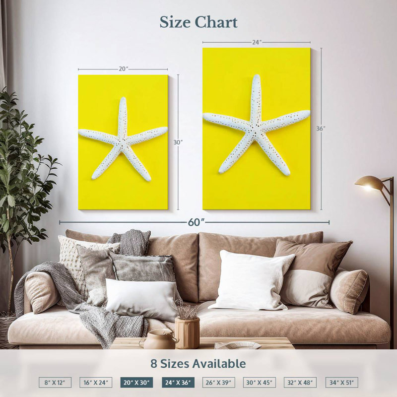Brampt White Sea Star, 36" H x 24" W
