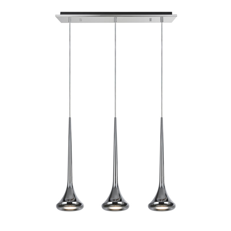 Huka Lodge 3 - Light Kitchen Island Pendant, Chrome