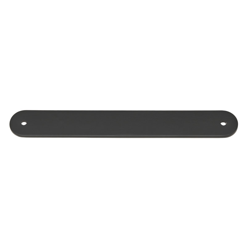Plaque arrière arrondie 7 1/4 po GlideRite Hardware 6 5/16 po d'un centre à l'autre, 7343-160, Noir mat