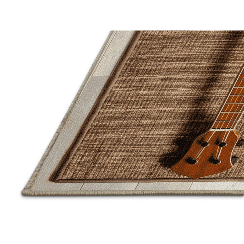 Washable Banjo Music Area Rug, Runner 2' x 5'