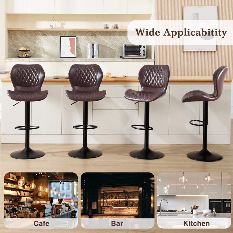 Tabouret de bar pivotant à hauteur réglable, Café, 6