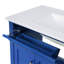 Meuble-lavabo contemporain bleu de 36 po avec lavabo en céramique, portes à fermeture en douceur, trois tiroirs à profondeur variable, trou de débordement, ensemble d'assemblage