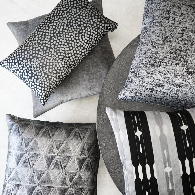 Scheme Pillow Cover & Insert, Black, Square 20"