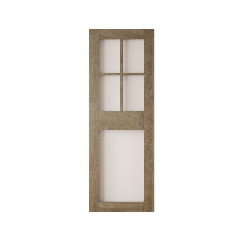 Porte de grange coulissante en bois massif non assemblé 26 po x 84 po de couleur gris classique 26 po x 84 po, 26 po x 84 po