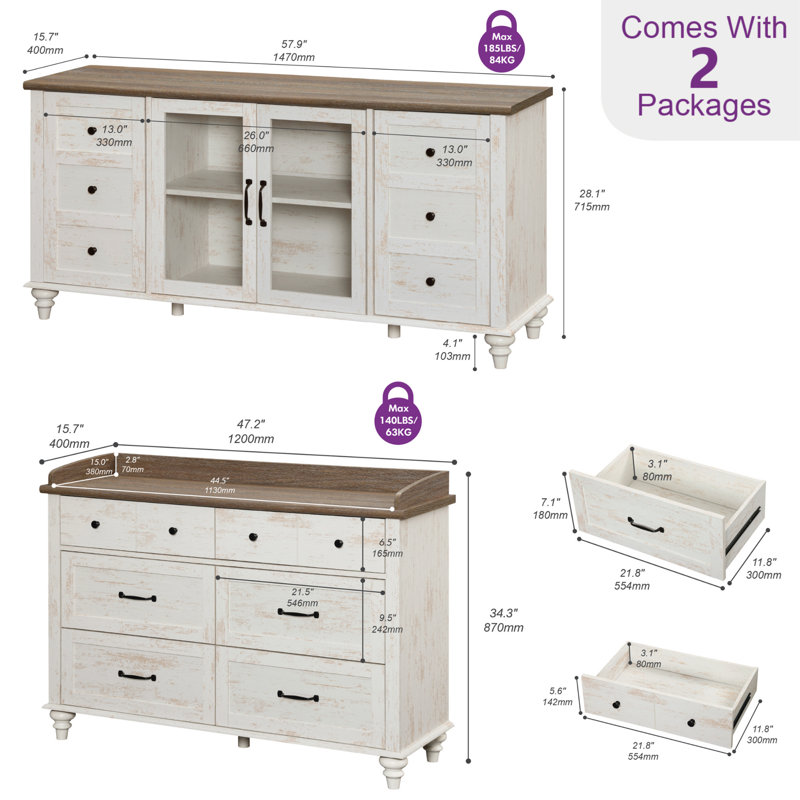 Allyssa 2 Piece Dresser Set
