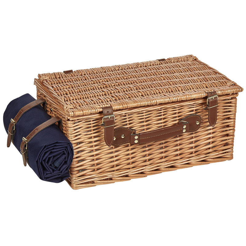 4 Person Wicker Picnic Hamper Natural CREPES