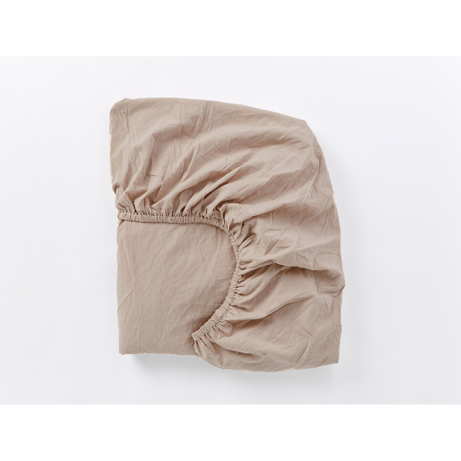 Crinkled 100% Cotton Percale Fitted Sheet, Hazel Chambray, Twin Fitted Sheet