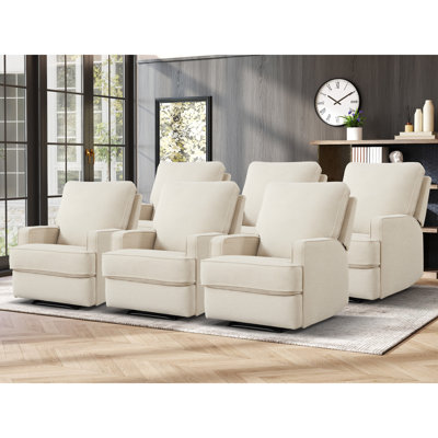 29.5" Wide Modern Refined Linen Upholstered Standard Manual Recliner