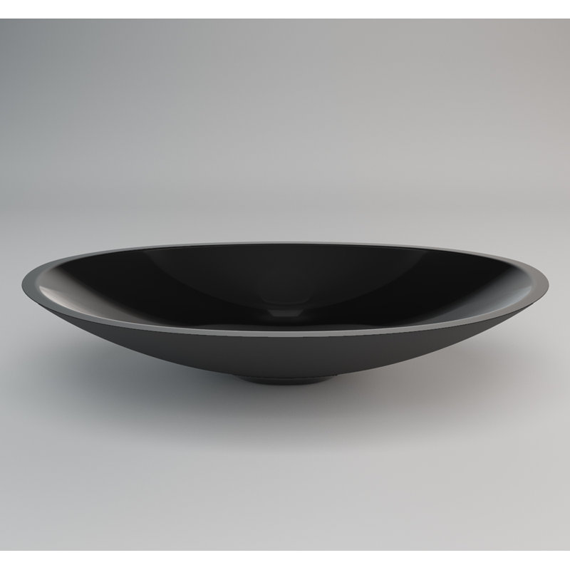 Lavabo de salle de bain ovale à cuve d’ambiance, Poli noir