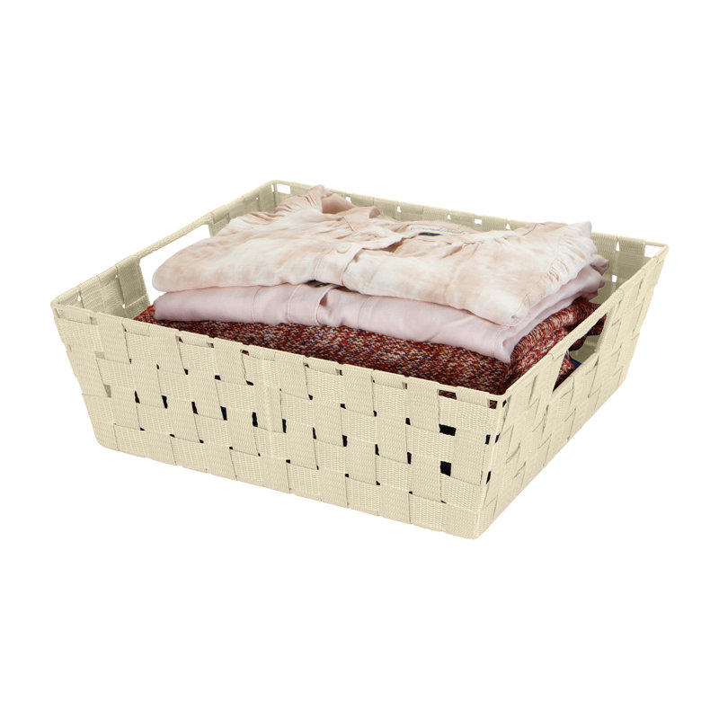 Panier en tissu, Ivoire, H 5 po x l 15 po x P 13 po, 2