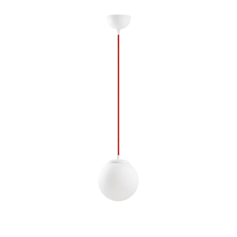 Scandinavian Style Chandelier, Adjustable Height, White & Red Metal Body, 43.3 x 43.3 x 43.3 inches | E27 Socket, Max 40W | Perfect for Modern Home Decor, Elegant Lighting Solution for Living Room & Dining Areas