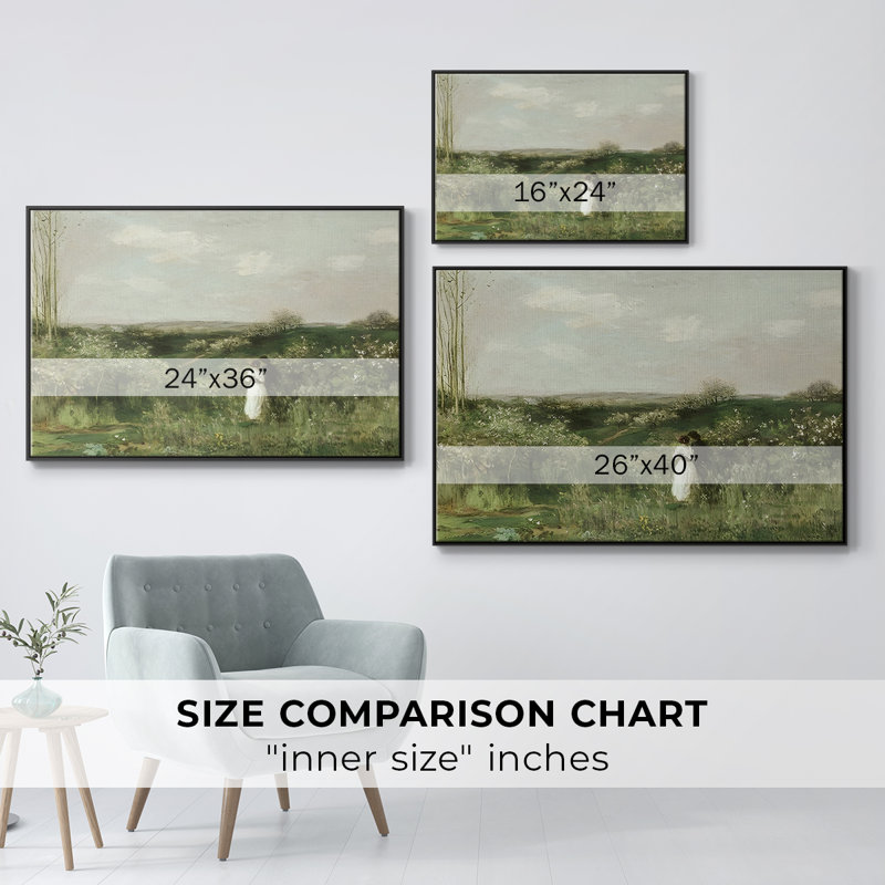 Paysage rétro - CCXLVI, H 17 po x l 25 po x P 2 po, Toile avec cadre flottant noir