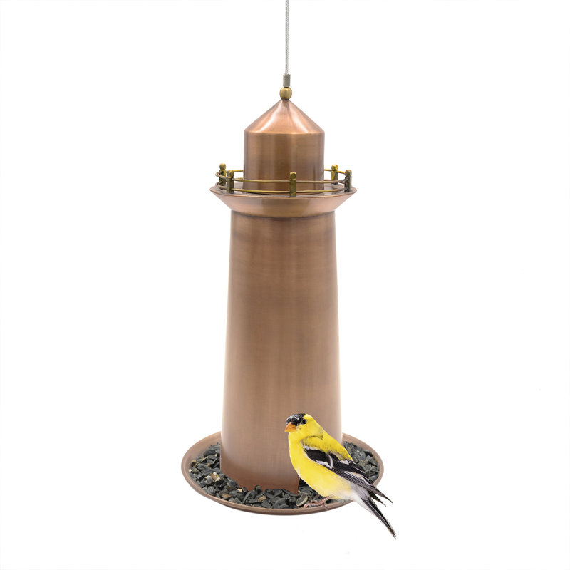 Mangeoire en cuivre pour phare - avec accents en laiton