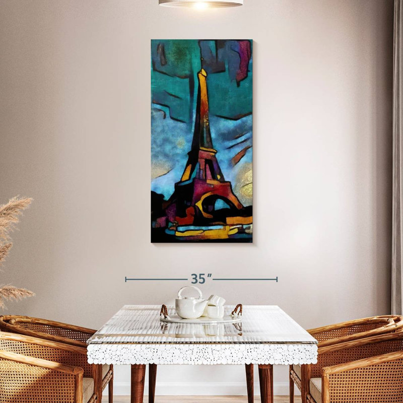 Abstract Eiffel Tower, 48" H x 24" W