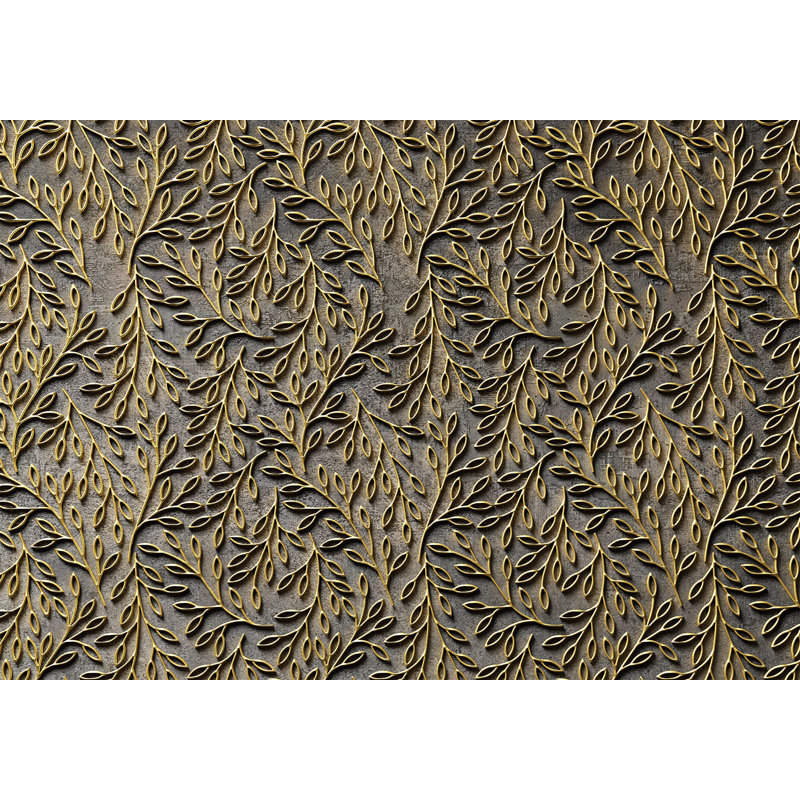 Papier peint Surface Texture - décorations dorées, L 82 po x l 118 po