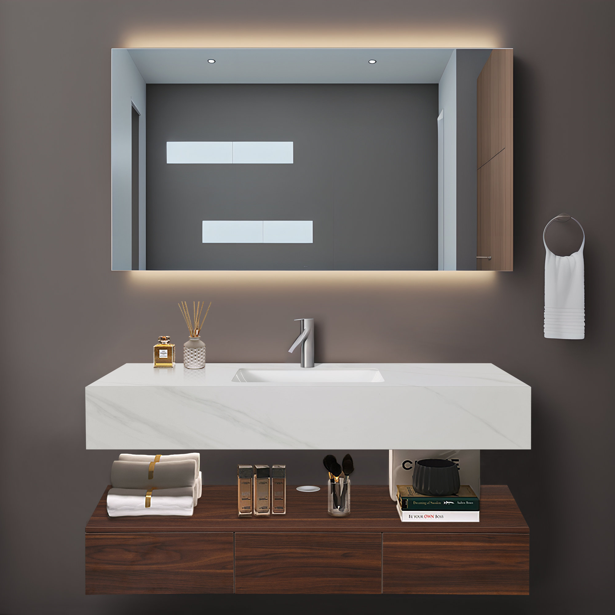 Wade Logan® Barnabe 47.2\'\' Single Bathroom Vanity with Stone Top | Wayfair